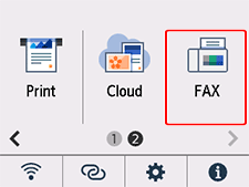 HOME-Bildschirm: FAX auswählen