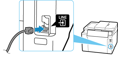 figure: Phone cord connection (printer)