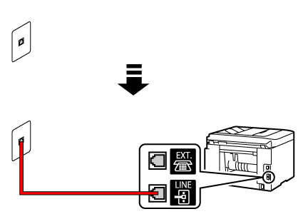 Imagen: Ejemplo de conexión de cable telefónico (línea telefónica general)