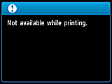 Pantalla de advertencia: No disponible durante la impresión.