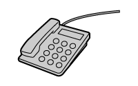figur: Tilslutning af telefon (uden en telefonsvarer)