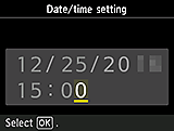 Date/Time setting screen