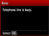 Easy setup screen: Line is busy