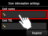 Ecranul Setări informaţii utilizator