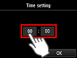 Time setting screen