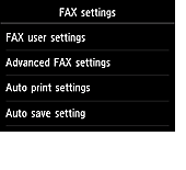Obrazovka Nastavenia faxu: výber položky Jednoduché nastavenie