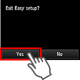 Obrazovka Snadné nastavení: Ukončit Snadné nastavení?