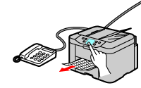 figur: Kontrollér, om hvert opkald er en fax eller ej, og modtag faxer ved at betjene panelet.