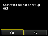Bildschirm „Verbindung“: Es wird keine Verbindung eingerichtet