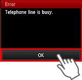 Schermata di errore: Linea telefonica occupata.