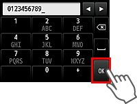 Layar masukan TEL unit