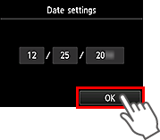 Datos patvirtinimo ekranas