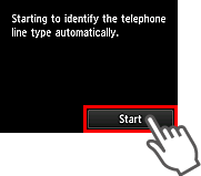 Skjermbildet Enkelt oppsett: Starter å identifisere telefonlinjetypen automatisk.