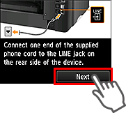 شاشة Easy setup: تحديد Next