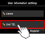 شاشة User information settings