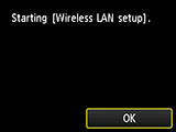 Bildschirm „Drahtlose LAN-Verbindung“: WLAN-Einrichtung wird gestartet