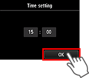 Time confirmation screen