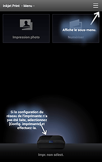 Écran des paramètres de l'application