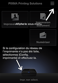 Écran des paramètres de l'application