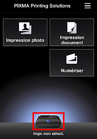 Écran des paramètres de l'application