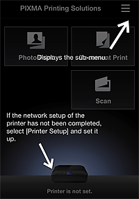 Application setting screen