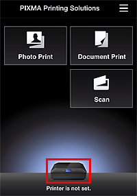 Application setting screen