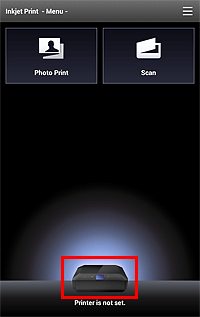 Appens inställningsskärm