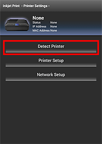 Appens inställningsskärm