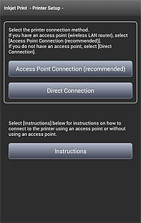 Appens inställningsskärm