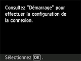 Écran Connexion USB&nbsp;: consultez la section «&nbsp;Démarrage&nbsp;» pour effectuer la procédure de configuration