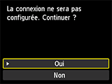 Écran Connexion&nbsp;: la connexion ne sera pas définie