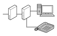 figure: Connected to the other modem