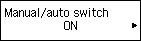 Manual/auto switch screen: Select ON