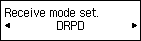 Receive mode settings screen: Select DRPD