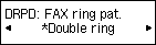 DRPD FAX ring pattern screen: Select Double ring