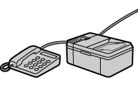 kuva: Puhelinlinja on jaettu äänipuhelujen ja faksien kesken