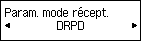 Écran Paramètres mode réception : Sélectionnez DRPD