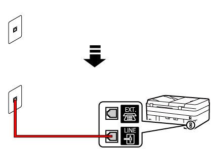 Ábra: Példa a telefonkábel csatlakoztatására (általános telefonvonal)