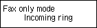 Skjermbildet Kun faks-modus: Velg Innkommende ringing