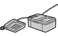 插圖：語音呼叫和傳真之間共用的電話線路