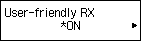 หน้าจอ User-friendly RX: เลือก ON