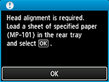 Load paper screen