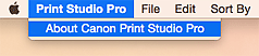 figure: Print Studio Pro menu
