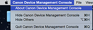 figure: Device Management Console menu