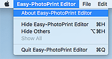 الشكل: قائمة Easy-PhotoPrint Editor