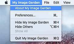 рисунок: меню «My Image Garden»