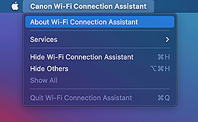 рисунок: меню Wi-Fi Connection Assistant