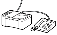 figur: Stemmeopkald og fax til samme telefonlinje (Telefonprioritetstilstand)