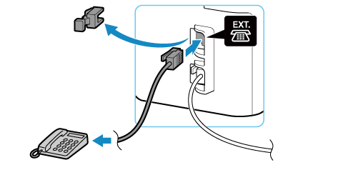 figure: Telephone connection (built-in answering machine)