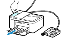 Obrázok: skontrolovať každý hovor, či ide o fax alebo nie, a potom prijať faxy pomocou panela